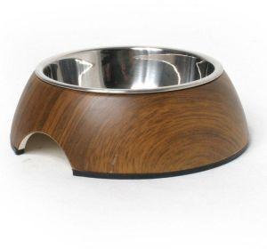 Designer Wood Dog Bowl