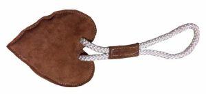 Heart Shaped Leather Dog Toy