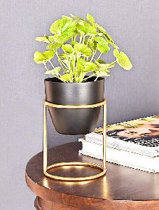 gold stand Iron planter pot