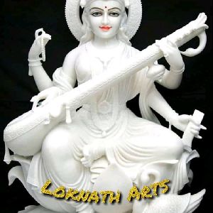White marble Saraswati idol