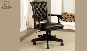 Brown Faux Leather Study Chair