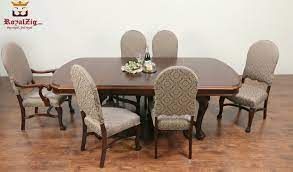 Antique Style Upholstered Dining Table