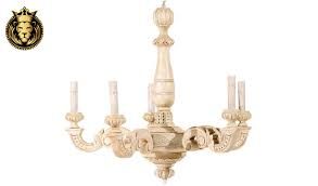 French Style Carved Wooden Chandelier