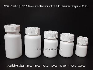 Plastic Tablet Container with CRC Cap
