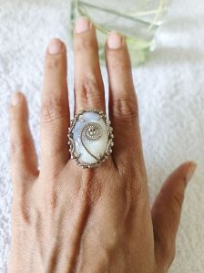 Blue lace agate silver ring