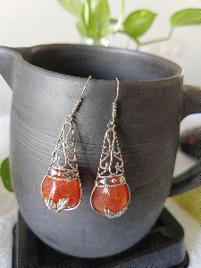 Carnelian Silver Earrings