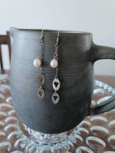 Two Strand Pearl Silver Earrings