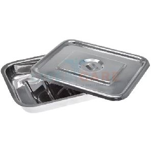 Stainless Steel Medical Instrument Tray with Cover