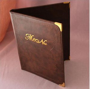 leather menu holder