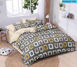 Cotton Printed Olive Green Bed Comforter Set