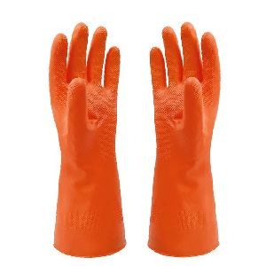 Orange Rubber Gloves