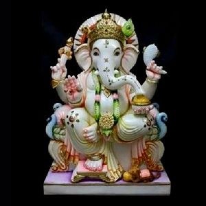 2.6 Feet Marble Lord Ganesha Statue