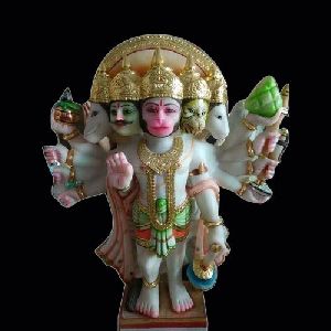 3 Feet Marble Panchmukhi Hanuman Statue