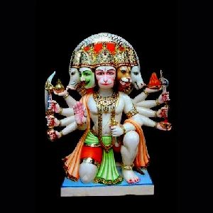 Marble Panchmukhi Sitting Hanuman Statue