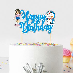 Doraemon Happy Birthday Cake Topper