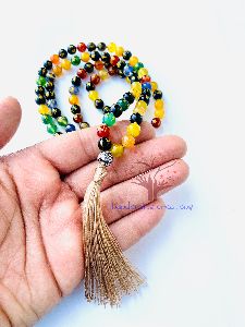 108 Om Mani Padme Stone Beads Knotted Japa Mala