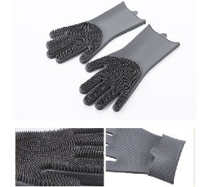 Silicone Gloves with Bristles