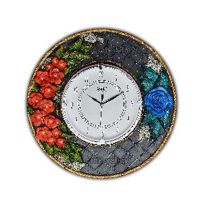 Craft Valley - Go Beyond Creativity Wooden Handmade Wall Clock with 3 D Clay Art on It, Perfect for