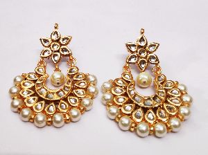 GOLDEN KUNDAN EARRINGS