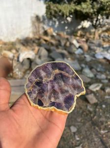 Amethyst coaster with gold plating