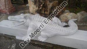 Marble Crocodile Statue