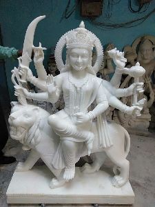 Marble Sherawali Mata Statue
