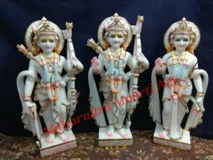 2.5 Feet Marble Ram Sita Laxman Statue