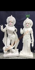 Marble Radha Krishna White Statue