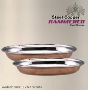 Copper Steel Hammered Oval Donga