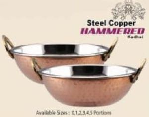 Copper Steel Hammered Kadhai