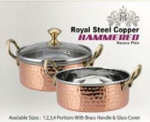 Copper Steel Hammered Sauce Pan