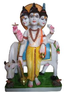 Polished Marble Dattatreya Statue