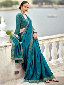 Blue Dola Silk Zari Saree