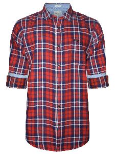 Cotton Red Checks Shirt