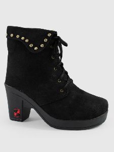 Suede Ankle Heeled Boots