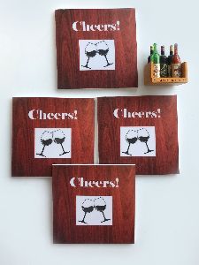 Wooden Print Square Coasters
