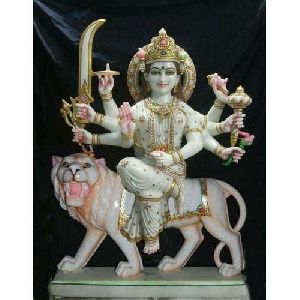 4 Feet Marble Durga Statue
