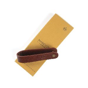 Personalized Brown U Loop PU Leather Key Chain