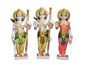 2.5 Feet Marble Ram Sita Laxman Statue