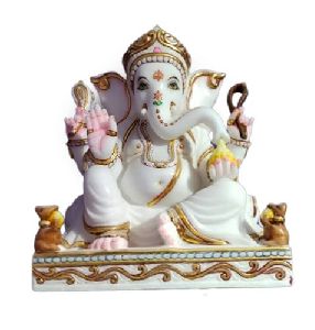 Marble Lord Ganesha Printed Statue