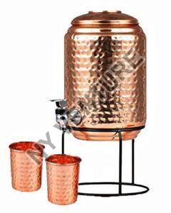 Copper Water Dispenser with Glass
