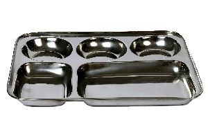 Stainless steel 5compartment serving plate
