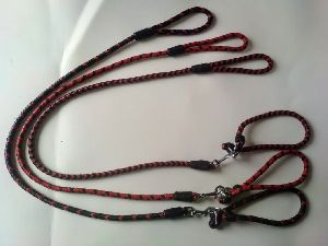 leather braided leash with collar