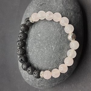 Lava and Rose quartz bracelet