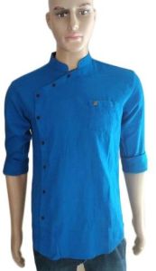 Mens Cotton Chinese Collar Shirt