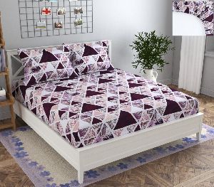maroon triangle 108x108 inch supersoft glace cotton bedsheet