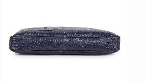 Croco Blue Leather Laptop Bags