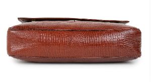 Croco Brown Leather Laptop Bags