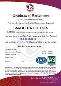 iso 9001 2015 certification service (QMS)