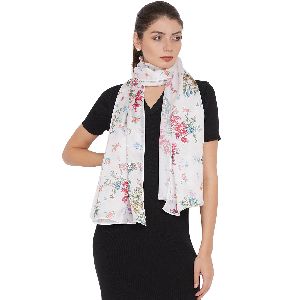 Silk Satin Floral Scarves